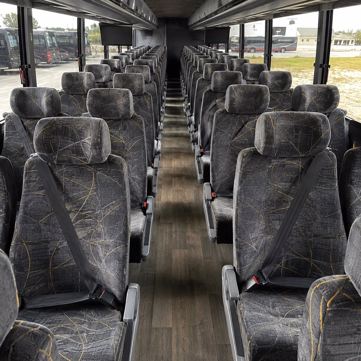 56 passenger charter bus inside