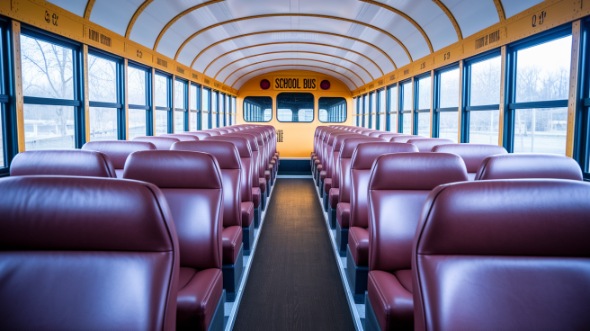 school bus rental interior
